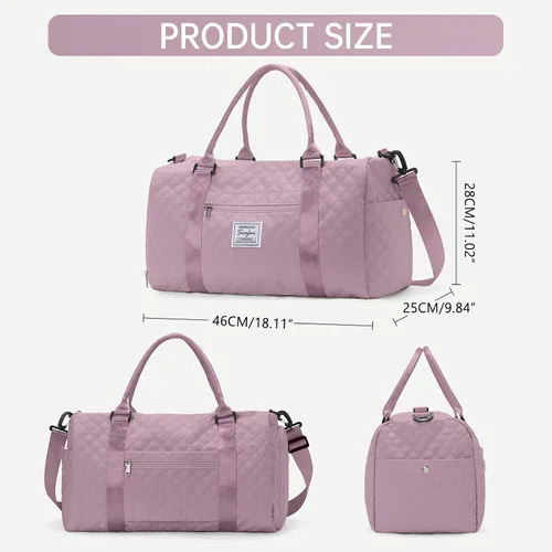 Miniatura 2 de Bolsa de viaje de fin de semana para mujeres y hombres, bolsa de transporte para la noche, bolsa de hospital, bolsa de gimnasio con compartimento