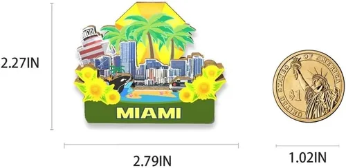 Miniatura 3 de Imán de Miami, de los E.E.U.U., de madera, 3D, monumentos, viajes, coleccionables, recuerdos, decoración hecha a mano