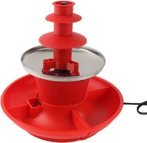 Máquina de fuente de chocolate de tres capas, mini fondue de chocolate para derretir nostalgia desmontable, fondue de chocolate para juegos de