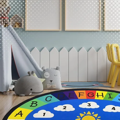 Miniatura 2 de Genki - Alfombras infantiles para sala de juegos - Alfombra de aprendizaje ABC para sala de juegos, aula, jardín de infantes y preescolar - Alfombra