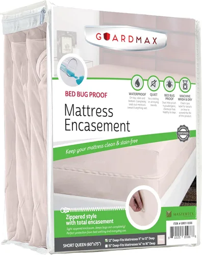 Miniatura 66 de Guardmax Funda de colchón de punto con cremallera, tamaño Queen, impermeable y a prueba de chinches, ropa de cama cómoda, suave y silenciosa con 2