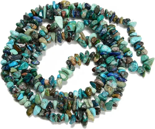 Miniatura 2 de Cuentas de piedras preciosas naturales de finchenita de azurita de 0.315 a 0.315 pulgadas, cristales curativos, pulseras de cintura, kit de collar