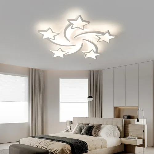 Miniatura 6 de JAYMP Lámpara de techo en forma de flor regulable moderna lámpara de techo con control remoto LED para dormitorio, sala de estar, comedor