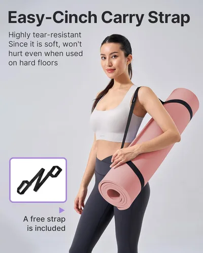 Miniatura 6 de YOTTOY Tapete de Yoga, Tapete de Yoga Extra Grueso (1/2 pulgada), Tapete Profesional de TPE para Ejercicio, Tapete de Entrenamiento Antideslizante