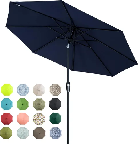 Miniatura 16 de Tempera Patio Market Outdoor Table Umbrella with Auto Tilt and Crank, Large Sun Umbrella with Sturdy Pole & Fade Resistant Canopy, Easy to Set Verde