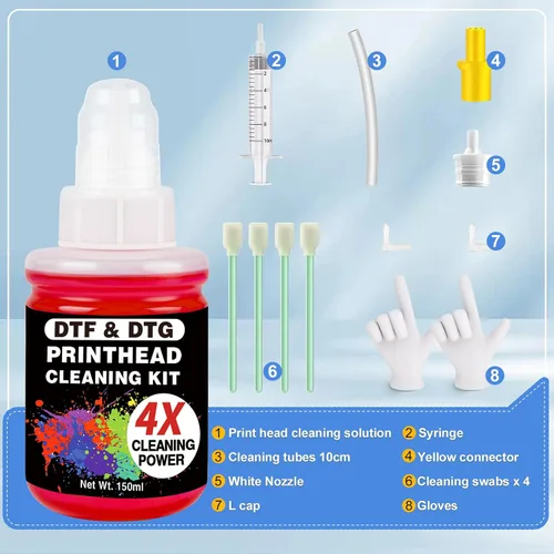Miniatura 6 de CenDale Kit de Limpieza Mejorado para DTF - Limpiador de Cabezal de Impresora DTF 150ML, Limpieza de Impresora 4 Veces Más Potente, Solución