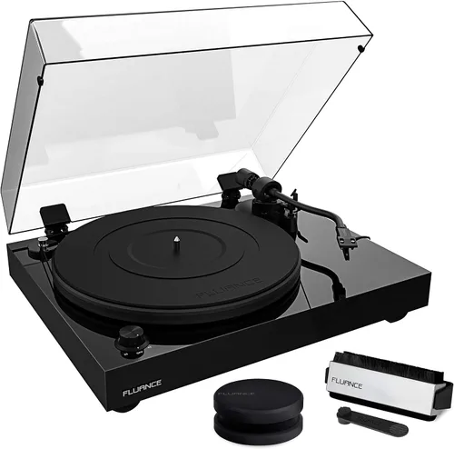 Miniatura 10 de Fluance RT82 - Tocadiscos de vinilo de alta fidelidad de referencia con cartucho Ortofon OM 10, motor de control de velocidad, peso de récord, lápiz