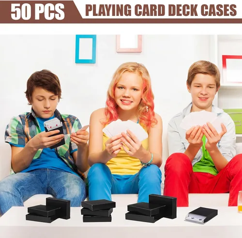 Miniatura 6 de Jexine Caja de cartas de 50 piezas, cajas de baraja vacías para jugar, tarjetero para organizar a granel, caja de juego de mesa de almacenamiento