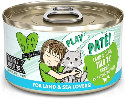 Miniatura 28 de B.F.F. PLAY - Best Feline Friend Paté Lovers, Aw Yeah!, Atún & Chicken Check Please! con atún y pollo, lata de 2.8 onzas (paquete de 12)
