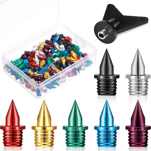 Ripeng 140 estacas de acero al carbono de 1/4 de pulgada, 7 colores ligeros para pista, para carreras de campo, campo traviesa, 0.02 oz
