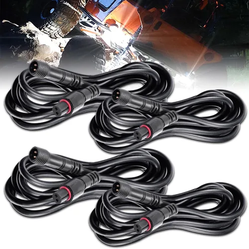 Miniatura 9 de LEDMIRCY Cable de Extensión para Luces LED de Roca Cable de Alambre de 2 Pines Impermeable 2PCS 5ft 22AWG con Conectores Macho a Hembra Tuerca