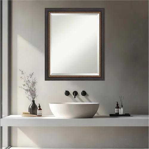 Miniatura 9 de Amanti Art Espejo de baño de madera, espejo de pared negro Ashton para usar como espejo de tocador de baño sobre el fregadero