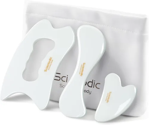 Miniatura 11 de Scienlodic Gua Sha - Herramienta de masaje con mango (resina), herramienta de raspado Guasha más grande para masaje de espalda, cuello, cara