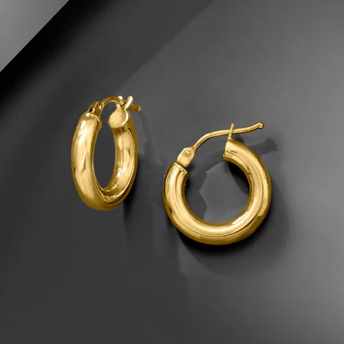 Miniatura 6 de Ross-Simons Pendientes de aro de oro amarillo italiano de 18 quilates, Oro, No es una piedra preciosa