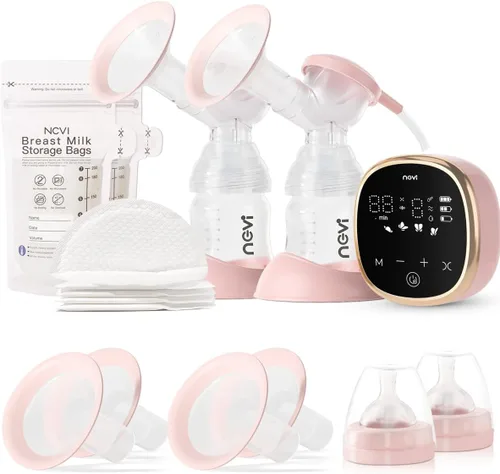 Miniatura 9 de NCVI Extractor de leche eléctrico doble 8102, batería mejorada de 4400 mAh con luz nocturna, extractor de leche portátil para lactancia materna, 4
