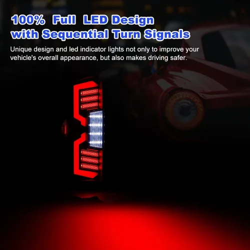 Miniatura 2 de Luces traseras secuenciales LED para camioneta Dodge Ram 1500 2002-2006 y Dodge Ram 2500 / 3500 2003-2006, conjunto completo de luces traseras LED