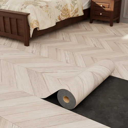 Miniatura 7 de Oxdigi Rollo de Suelo de Vinilo Despegar y Pegar 23"x 118"/19 Pies Cuadrados, Baldosas de Suelo de Vinilo Autoadhesivo Engrosado Estilo Tablones