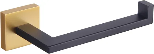 GERZWY Soporte de papel higiénico de baño Dispensador de papel higiénico de acero inoxidable Soporte de rollo de pañuelos Soporte de pared (negro y