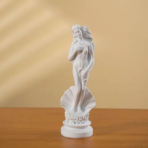 Estatua de Venus blanca para decoración del hogar, escultura de afrodita de 7.6 pulgadas "Nacimiento de Venus", figura de resina hecha a mano de la