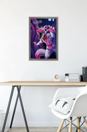 Miniatura 6 de Trends International Five Nights at Freddy's: Sister Location - Póster de pared Funtime Foxy, 14.725 x 22.375 pulgadas, versión enmarcada de madera