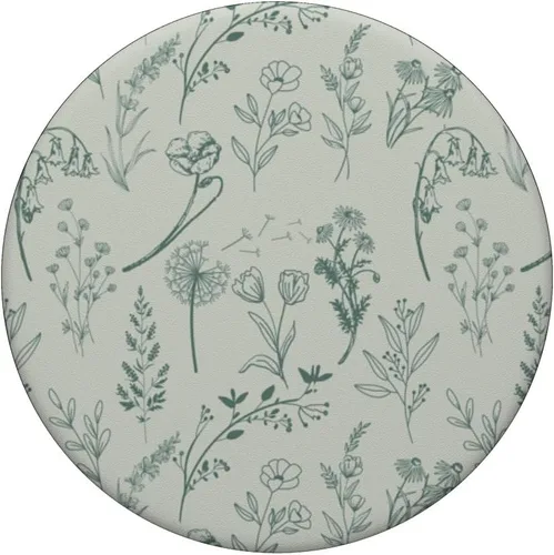 Miniatura 3 de Patrón de flores silvestres verde salvia PopSockets estándar PopGrip