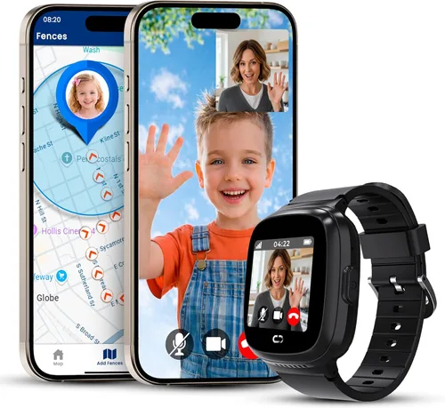 Reloj para niños con localizador GPS, llamadas bidireccionales, seguimiento en tiempo real y alertas SOS - Reloj inteligente para niños con