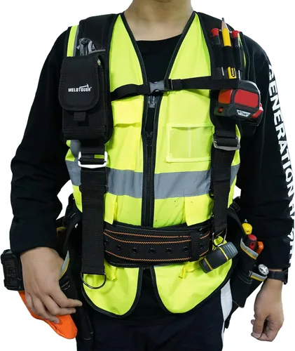 Miniatura 3 de MELOTOUGH Tirantes para cinturón de herramientas, tirantes de bolsa de construcción, correas de trabajo acolchadas resistentes