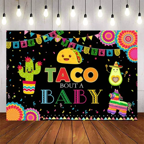 Avezano Taco Bout a Baby - Telón de fondo de fiesta mexicana de 6 x 4 pies, fondo de fiesta de baby shower, México, anuncio de embarazadas, género,