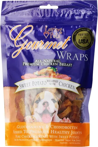 Miniatura 7 de Loving Pets Gourmet - Envolturas de manzana y pollo de primera calidad naturales con glucosamina y condroitina, golosinas para perros, 6 onzas