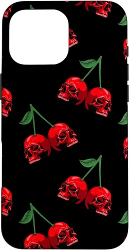 Miniatura 19 de Cute Cherry Skull Pattern Red Scary Skulls Black Background Case for iPhone 17