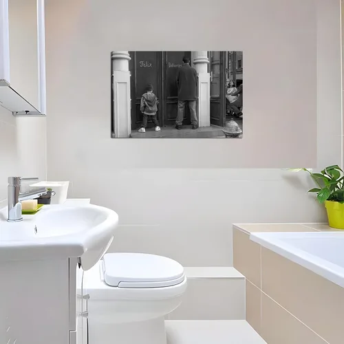 Miniatura 6 de Divertida Decoración de Pared de Baño Arte de Pared en Blanco y Negro - Pósteres de Películas Clásicas Impresión en Lienzo, Arte de Pared Divertido