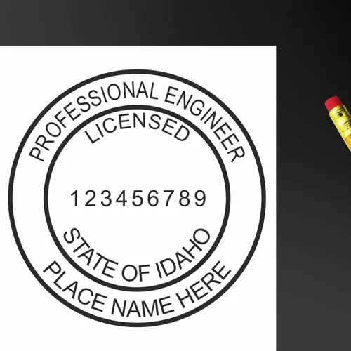 Idaho - Sello de ingeniero autoentintado, sello de PE Idaho, sello húmedo de ingeniero profesional autoentintado, tamaño 1-5/8, ideal para