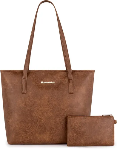 Montana West - Bolsas de mano grandes de cuero para mujer con asa superior para usar en la mano o colgada del hombro bandolera