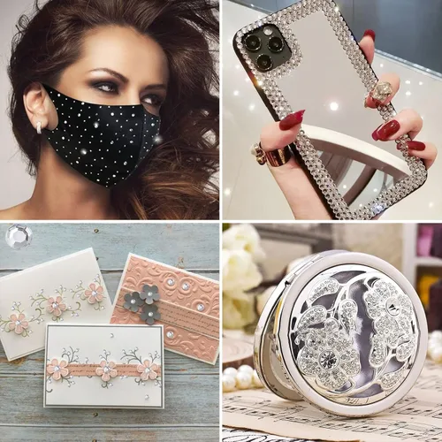 Miniatura 6 de 3108 piezas de pegatinas de diamantes de imitación, diamantes transparentes para la cara, diamantes de imitación autoadhesivos, pegatinas de joyas