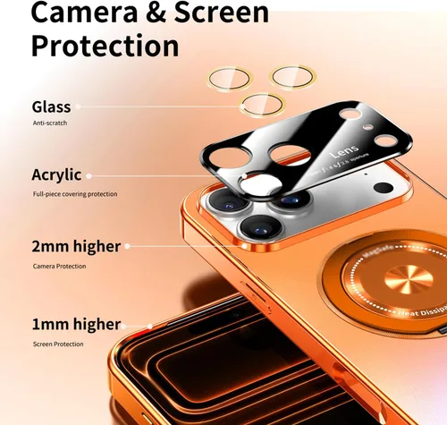 Miniatura 5 de Funda para iPhone 17 Pro Max con soporte magnético giratorio [cubierta de cámara integrada] [compatible con MagSafe] Funda delgada de protección a