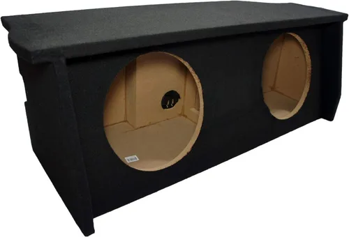American Sound Connection Compatible con Jeep Wrangler 2 puertas 2007-2018 Dual 12" Subwoofer Enclosure con estante de amplificador