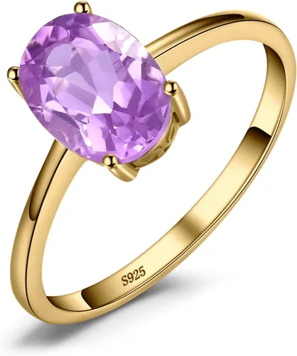Miniatura 20 de JewelryPalace Anillos de compromiso solitarios de plata de ley 925 chapados en oro de 14 quilates con piedra natal de topacio azul citrino y piedras