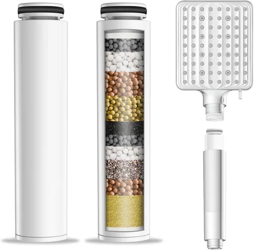 Miniatura 7 de Filtro de cabezal de ducha para ducha de mano, 1 paquete de filtros de suavizante de agua de repuesto para agua dura - Eliminar cloro y sustancias