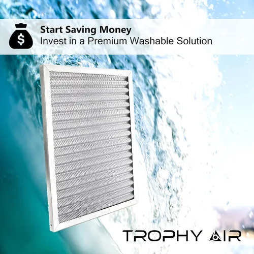 Miniatura 5 de 12x24x1 Trophy Air Merv 8 Filtro para horno lavable Filtro de aire para calefacción y HVAC de por vida Filtro electrostático lavable