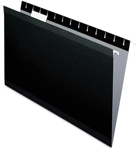 Pendaflex fólder colgante reforzada, tamaño Legal, pestaña de 1/5, 25 por caja, Negro