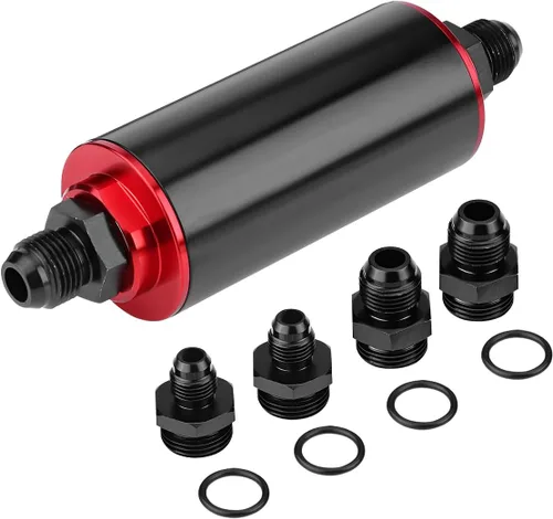 Miniatura 8 de AUCELI Filtro de combustible de gas en línea de 50 mm, filtro de aire con adaptador 6AN 8AN 10AN, accesorios de filtro de combustible/gas/gasolina
