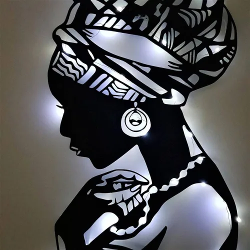 Miniatura 3 de Arte de pared de metal africano, decoración de pared de metal para mujeres africanas, arte de pared de metal para mujeres negras, decoración de sala