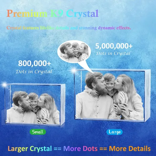 Miniatura 4 de Foto 3D de cristal personalizada, marco de cristal grabado con láser personalizado, excelente regalo de aniversario, cumpleaños, Navidad, Paisaje