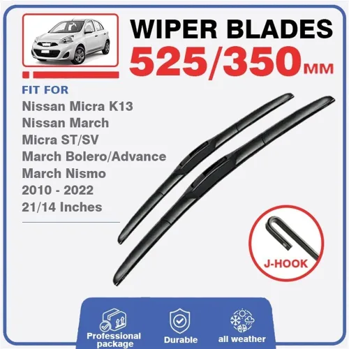 Miniatura 2 de Juego de limpiaparabrisas delantero de calidad de fabricante original del equipo original para Nissan Micra K13, marzo de 2010-2022, cepillos