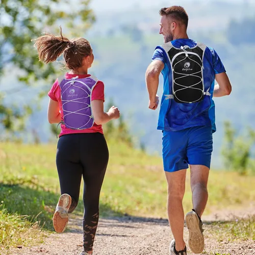 Miniatura 6 de Mochila de hidratación ligera con bolsa de agua de 2 L para hombres y mujeres, pequeñas mochilas de agua para correr, chaleco para senderismo