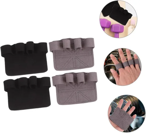 Miniatura 4 de Cabilock 2 Pairs Non-Slip Wear-Resistant Weight Lifting Gloves with Palm Protection for Men and Women Pull Up Grips for Fitness Gym Biking Hiking