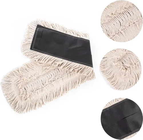 Miniatura 4 de Matthew Cleaning - Cabezales de repuesto para trapeador de polvo desechable de algodón de alta resistencia de 36 pulgadas con hilo de extremo Negro