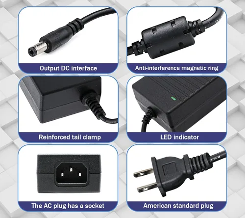 Miniatura 2 de Adaptador de fuente de alimentación DC 12V 8A 96W Interruptor transformador AC 110V/240V a DC 12V 8amp Convertidor de conmutación Controlador LED