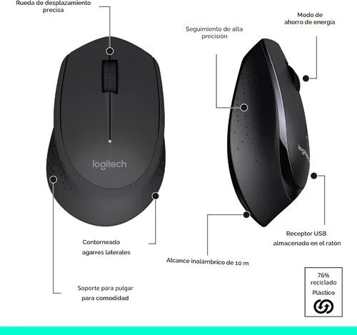 Miniatura 8 de Logitech Teclado inalámbrico K345 - Teclado de tamaño completo con reposamanos, receptor USB inalámbrico de 2,4 GHz - para PC, portátil