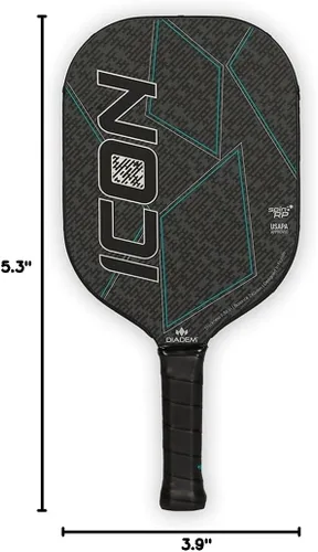 Miniatura 8 de Diadem ICON Performance Pickleball Paddle Fibra de carbono de grafito, núcleo de nido de abeja, cara de fibra de vidrio, protector de borde ultra